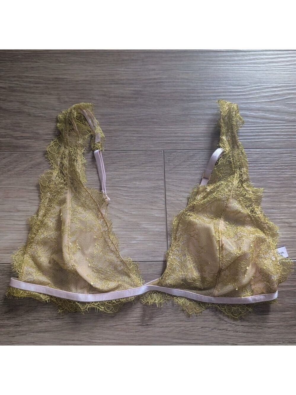 Victoria's Secret | Dream Angels Lace Triangle Bralette In Frosty Pear/Pink